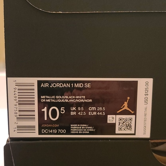 AIR JORDAN 1 MID SE 'METALLIC GOLD' - Picture 9 of 9